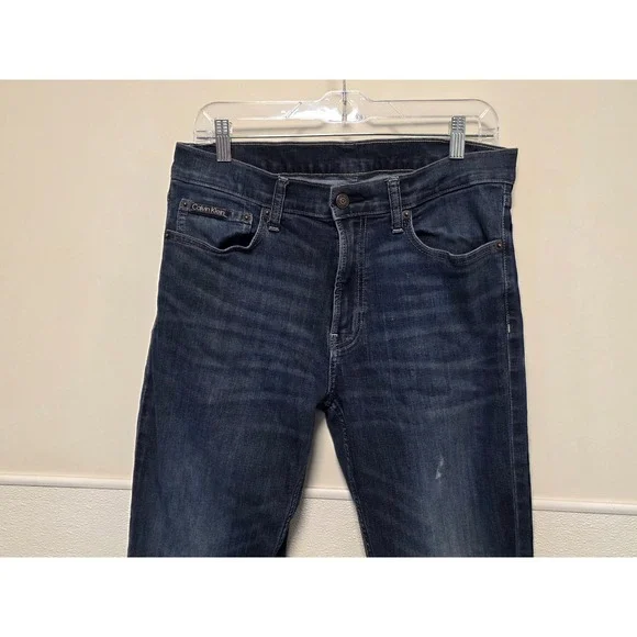Calvin Klein Slim Fit Jeans Dark Wash Denim Modern Casual Mens Size - Picture 3 of 10